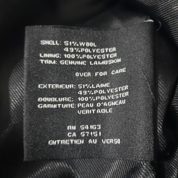 Cole Haan Womens Black & White Wool Blend Leather Trim Tweed Coat Size 10 - Picture 8 of 11